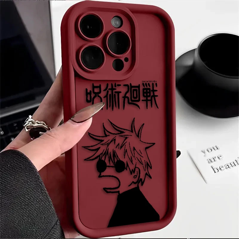 IPhone 15 için Jujutsu Kaisen Anime 14 13 12 11 Pro Max XS Max X XR 7 8 artı 6S sıvı göz merdiven telefon kılıfı