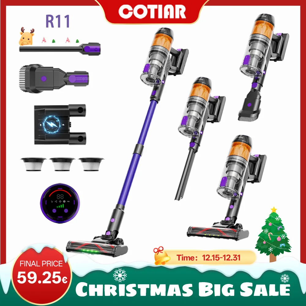 COTIAR R11 500W 50kPa Aspirapolvere senza fili Elettrodomestico senza fili Aspirapolvere portatile Smart Home Batteria rimovibile