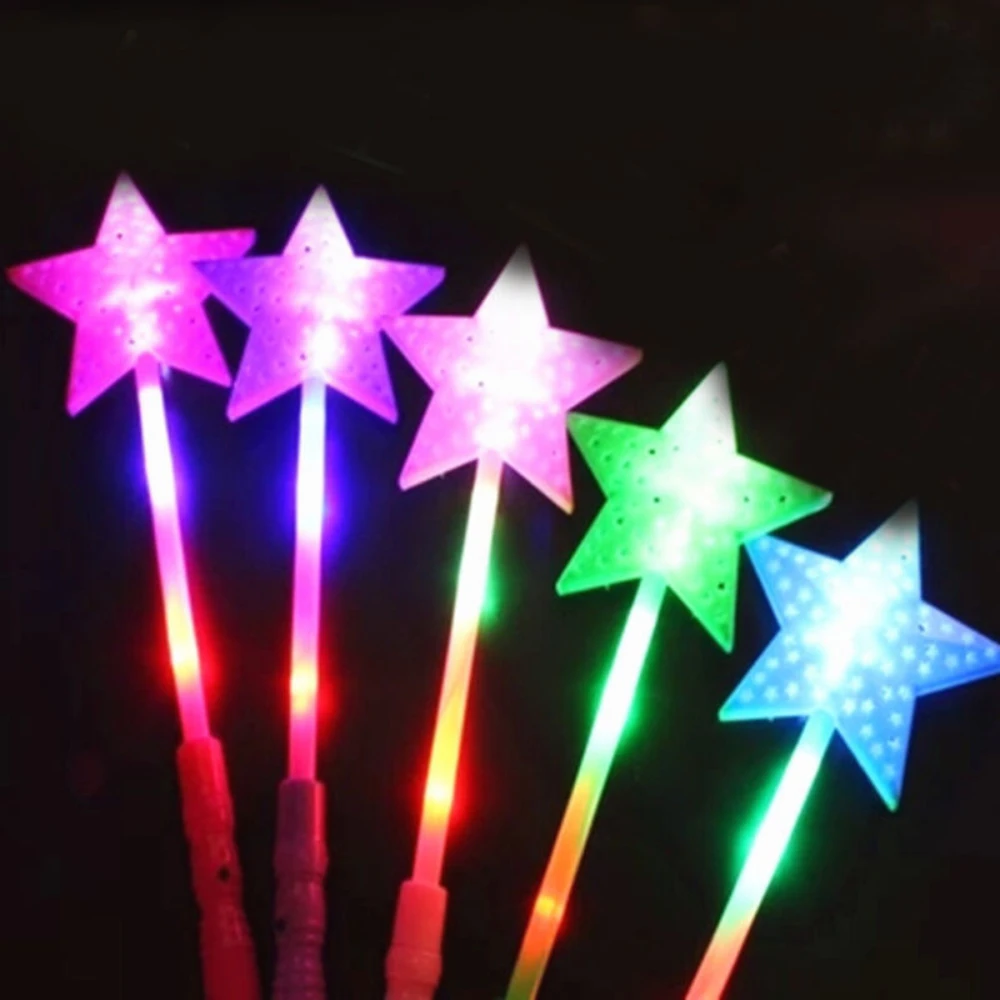 LED Luminous Magic Star Rod Light-up Wand Glow Sticks Christmas New Year Party Props Concert Glowing Stick Party Props Supplies