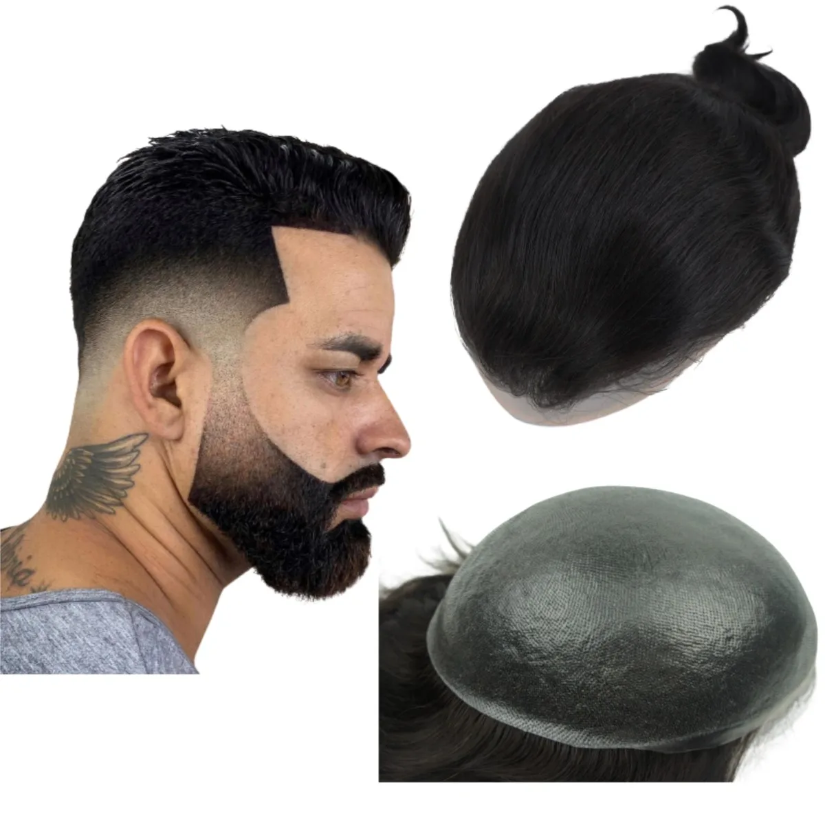 PU Skin Toupee For Men Hair Pieces 10x8\