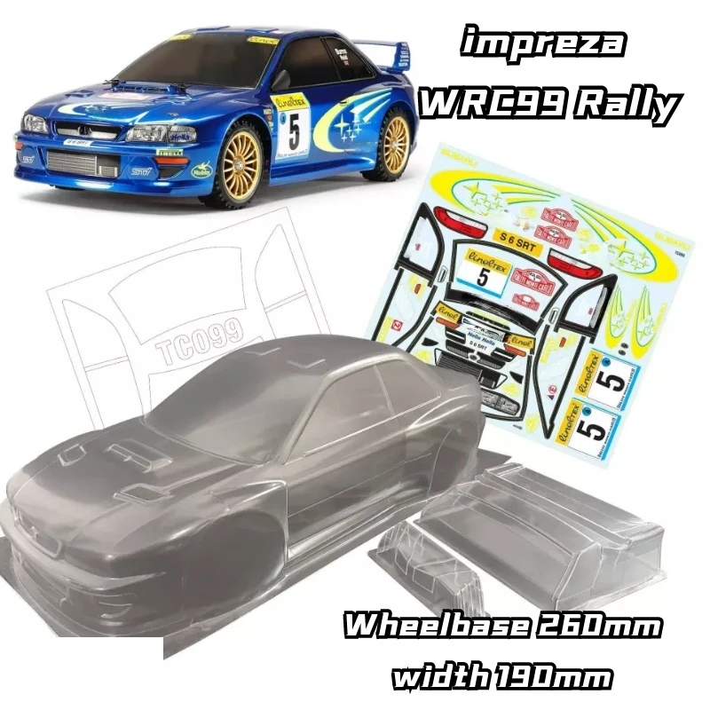 

1/10 impreza WRC99 Rally RC корпус диаметром 260 мм колесная база прозрачный без окрашенного дрейфу корпус для RC hsp hpi trax Tamiya