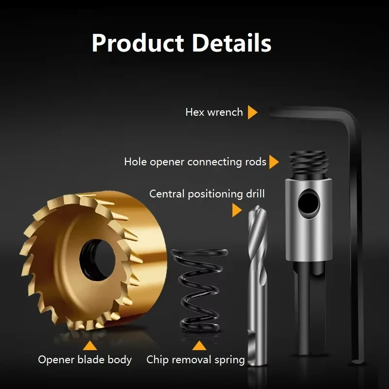 1 ชิ้น 12 มิลลิเมตรถึง 80 มิลลิเมตรไทเทเนียมเคลือบ HSS เจาะรูสแตนเลสโลหะตัดสําหรับงานไม้