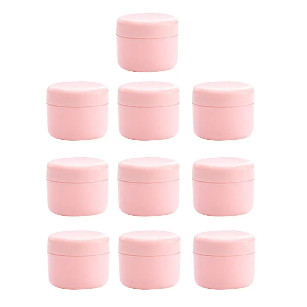 Empty Face Cream Lotion Bottle Round Plastic Jar with Lid for Cosmetic Sample Storage and Travel