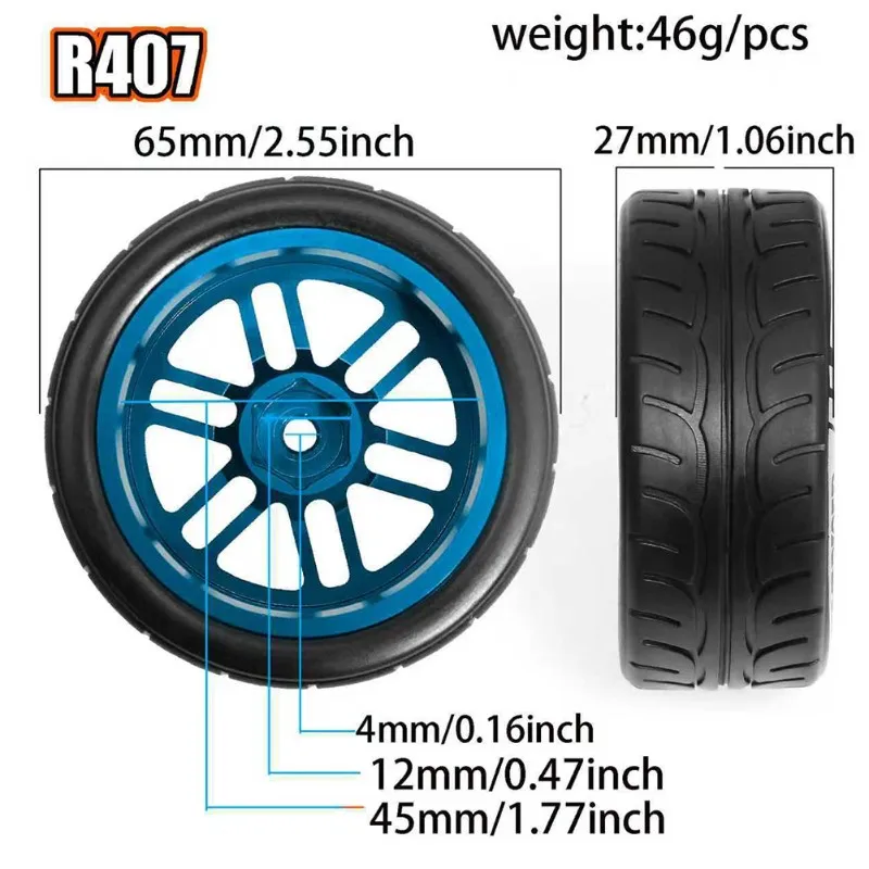 

Для Wltoys 24016 124019 144002 1/18 детали для обновления радиоуправляемого автомобиля — 4 шт. автомобильные шины с радиоуправлением и металлическими дисками — для номеров моделей