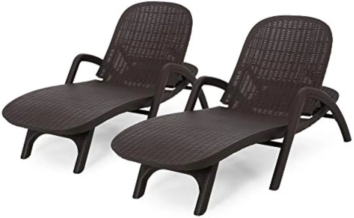 

Christopher Knight Home Blanche Outdoor Faux Wicker Chaise Lounges (Set of 2), Dark Brown