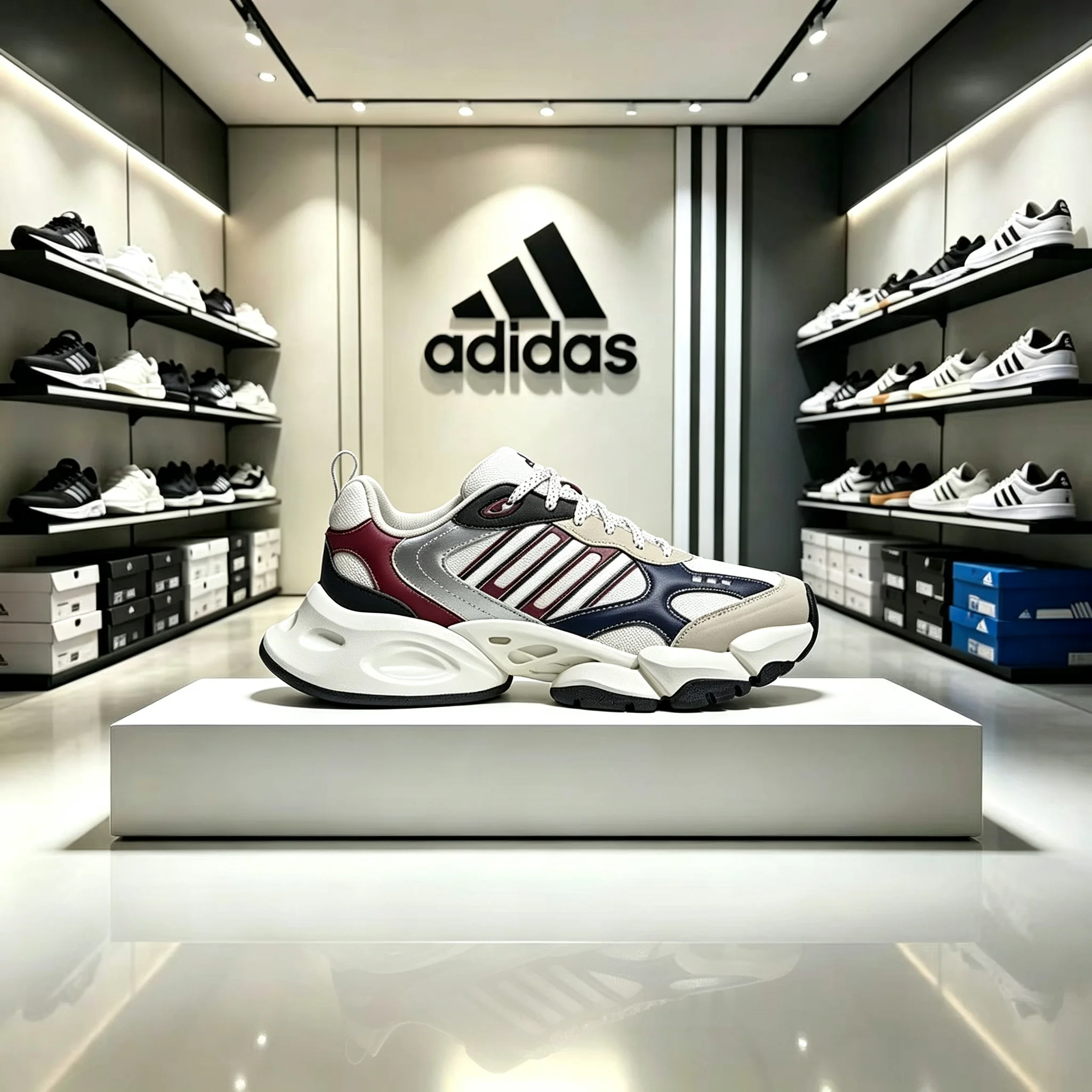 adidas XLG Runner Fashionable and Versatile Fabric and Synthetic Leather Rubber Platform Low-Top Running Shoes Unisex IH0432