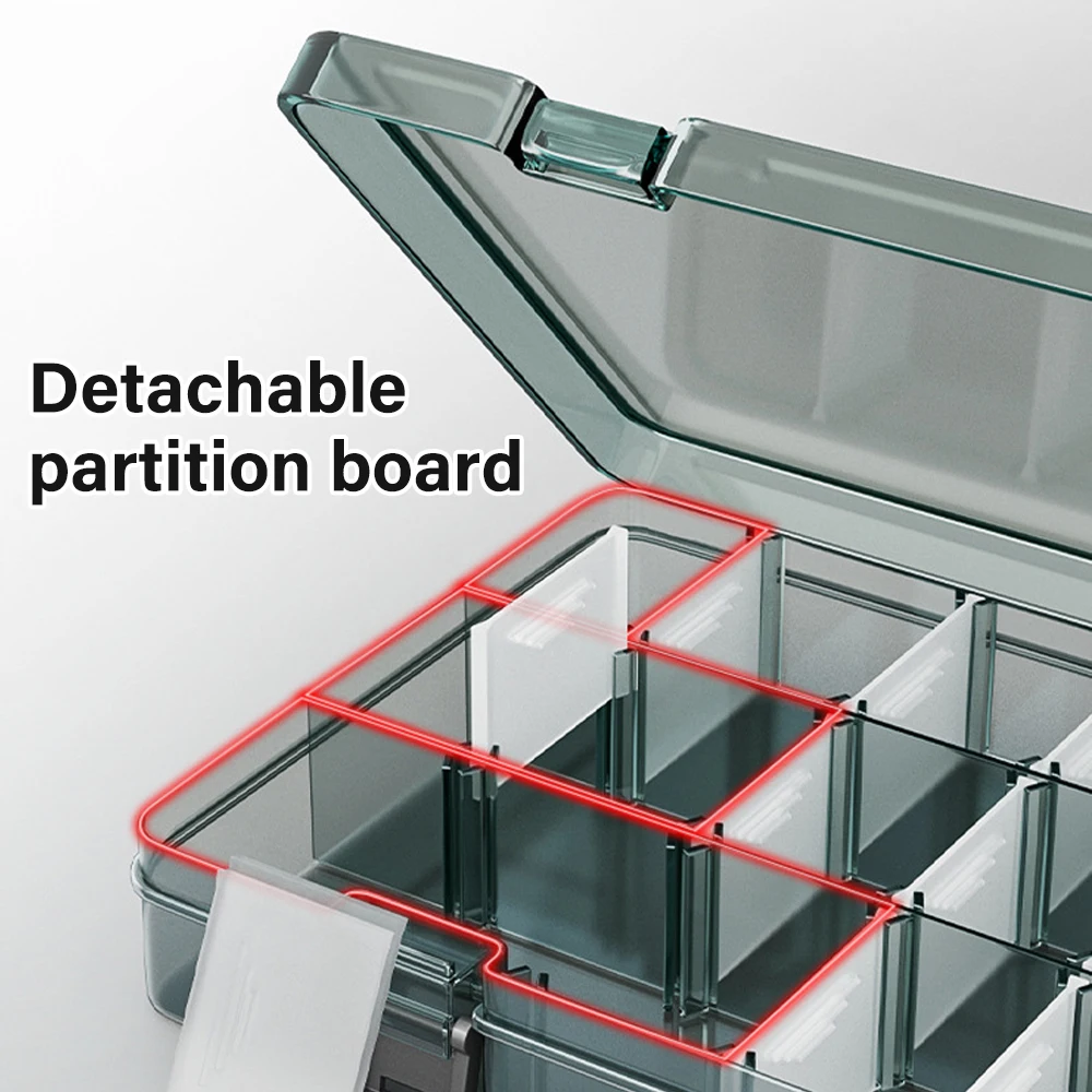 Boîte de rangement multifonctionnelle en plastique pour pièces d'outils, boîte à vis, boîte de classification des petites pièces, boîte à grille épaissie non déformable