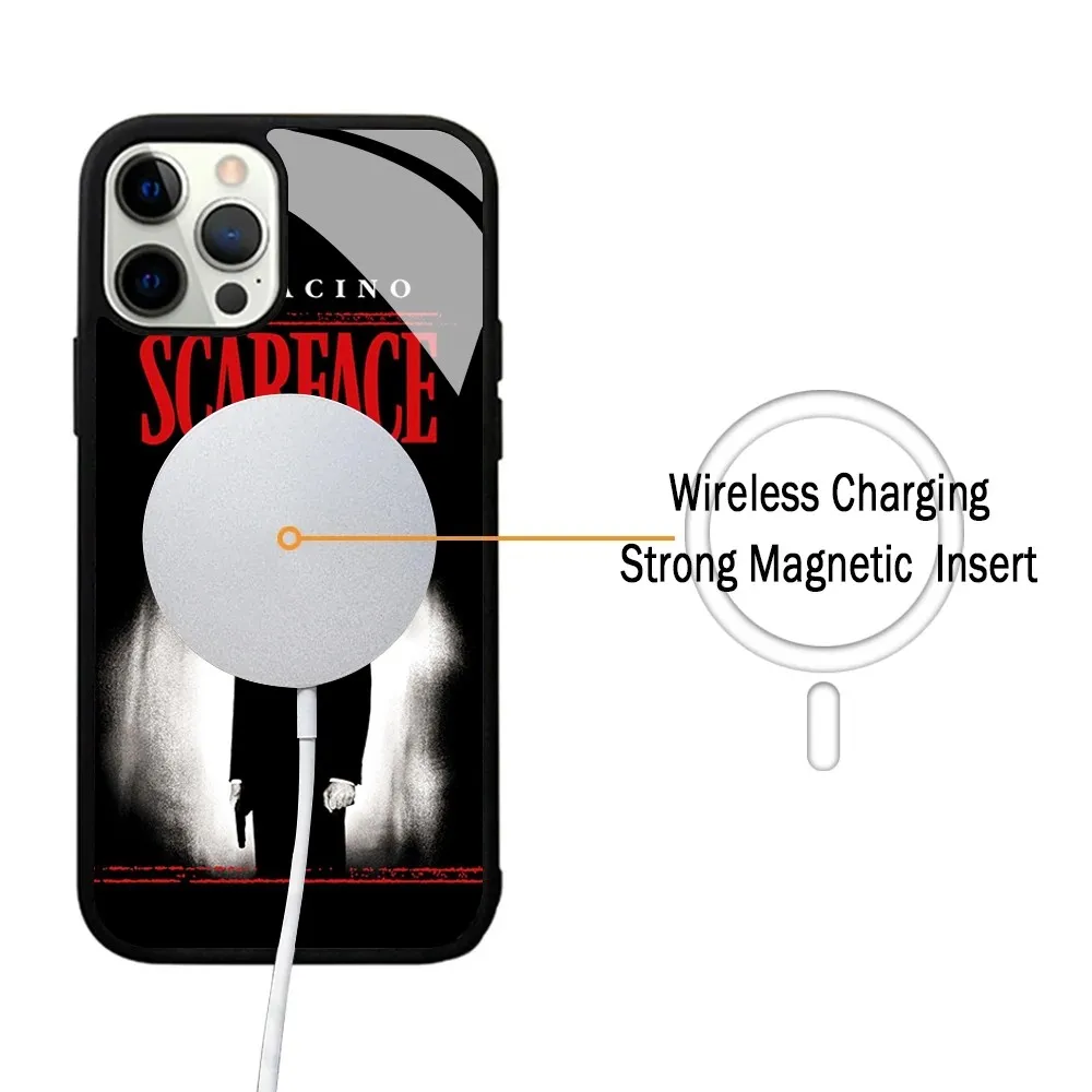 Scarface 1983 Film Al Pacino Movie Phone Case For IPhone 15 14 13 Pro Max 11 12 Mini Alex Mirror For Magsafe Wireless Charging