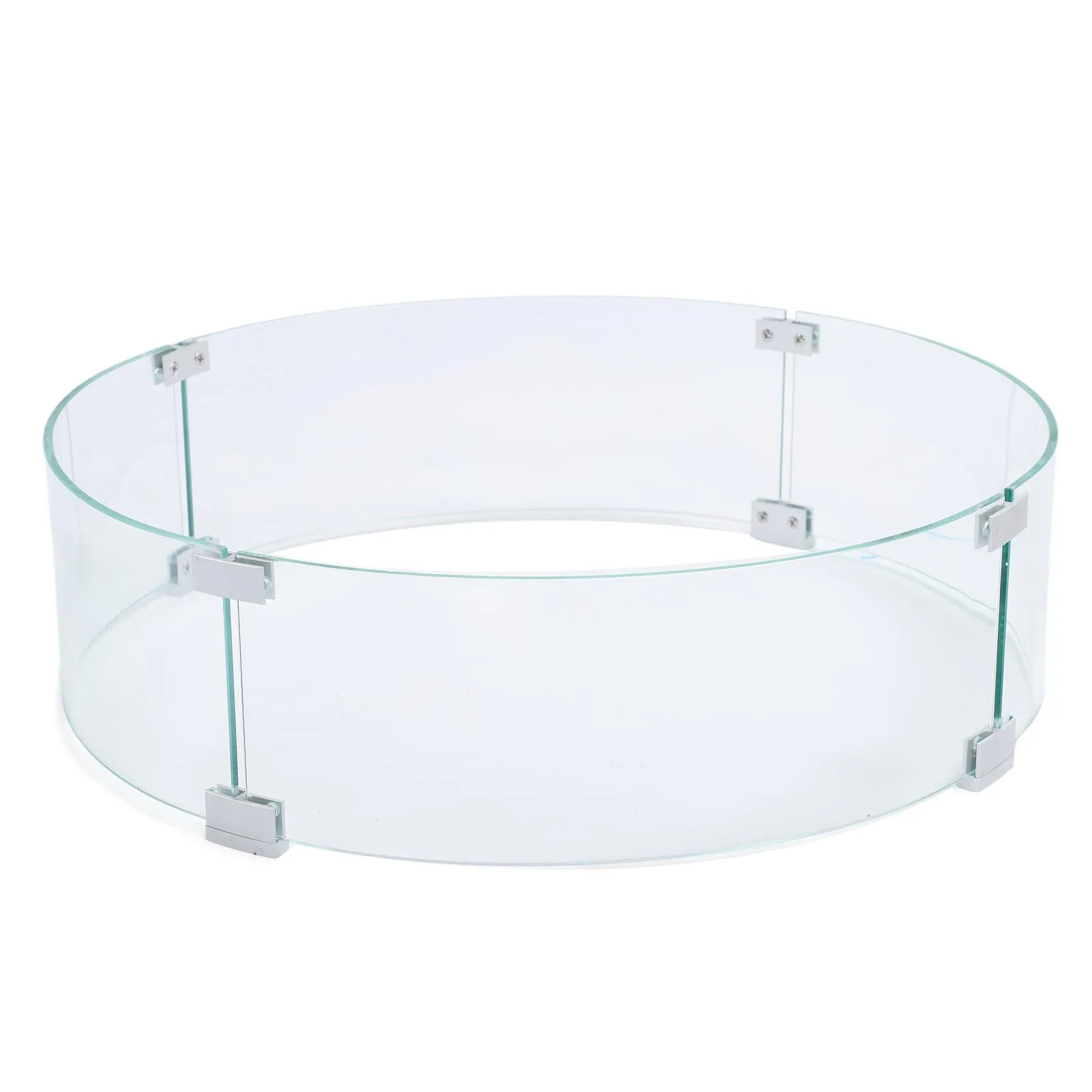 

Round Fire Pit Wind Guard Tempered Glass Windscreen Clear Flame Shield 650mm Diameter 6mm Thickness