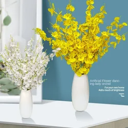 100cm Artificial Dancing Orchid Yellow Fake Flower Oncidium Silk Flower Yellow Head Phalaenopsis Decorative Bouquet