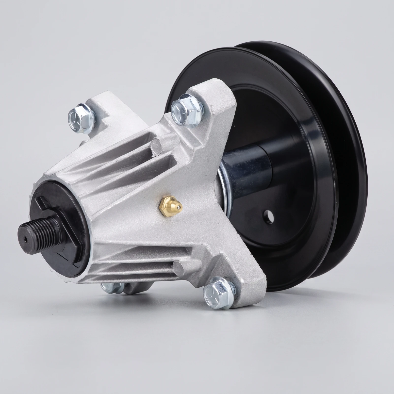 Mower Deck Spindle with Pulley Greasable Spindle Assembly with Pulley Hardware Heavy Duty Smooth Operation for Homeowners