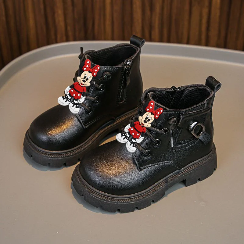 

Disney Baby Cotton Boots FallWinter Fleece Children mickey mouse Cotton Shoes Girl Baby Toddler Shoes Soft Sole Boy Casual Shoes