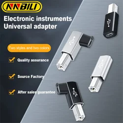 NNBILI USB C To USB B Adapter Female To Male Connector For Scanner Printer Data Transfer MIDI 90° Converter Electric Piano Organ