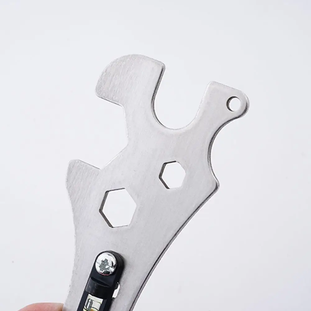 Chiave per doccia Strumento di livello Multifunzionale in acciaio inossidabile con livella a bolla Chiave angolare per bagno per rubinetto doccia Installazione V2f7