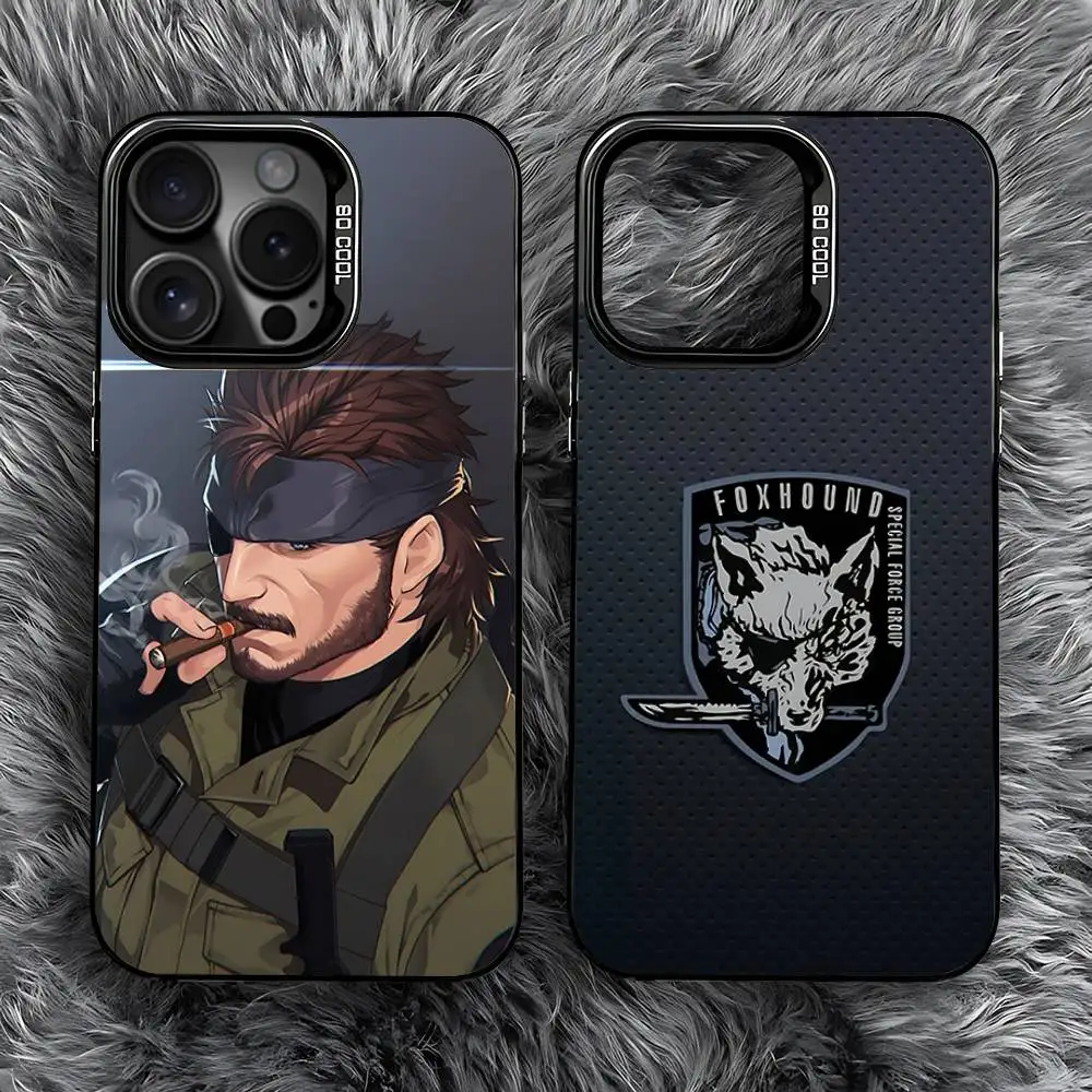

M-Metal G-Gear S-Solid Phone Case For iPhone 16,15,14,13,12,11,Pro,Max,Plus,Mini,SE Anti Fall Black Matte Hard Bumper