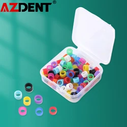 Azdent-Anneaux de Code Dentaire Universels en Silicone, Outils Dentistes Multi-Documents Autoclavables, 100 Pièces