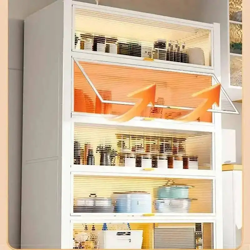 

Carbon Kitchen with Cabinets Steel Modern Multi - layer Dustproof Design - Creative Pink Cabinet for Home -Simple and Stylish