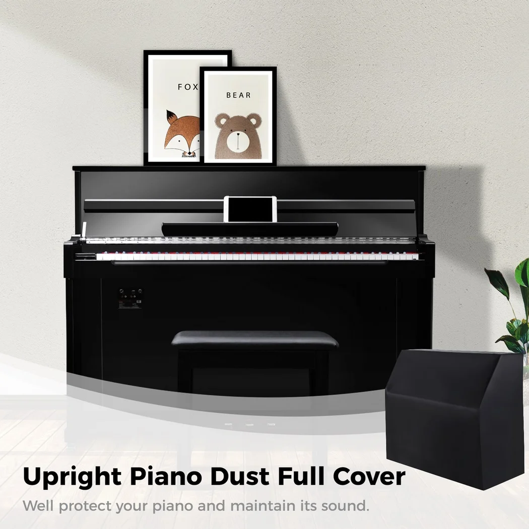 Upright Piano Cover Piano Full Cover Dustproof Waterproof Silver-Coated Oxford Fabric Piano Protect Cover Black Block Sunlight