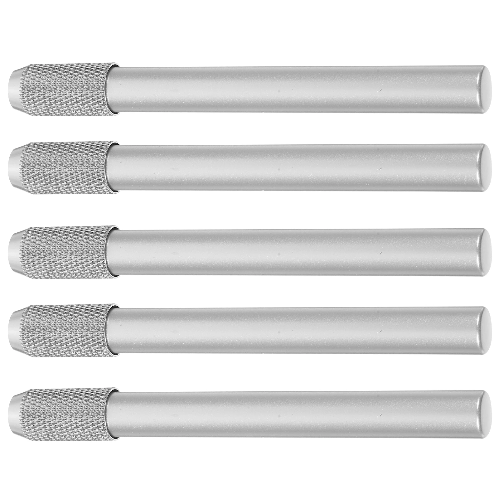 

5pcs Pencil Extender Metal Silver Artists Sketching Colored Lengthener Crayon Extension School Office Supplies