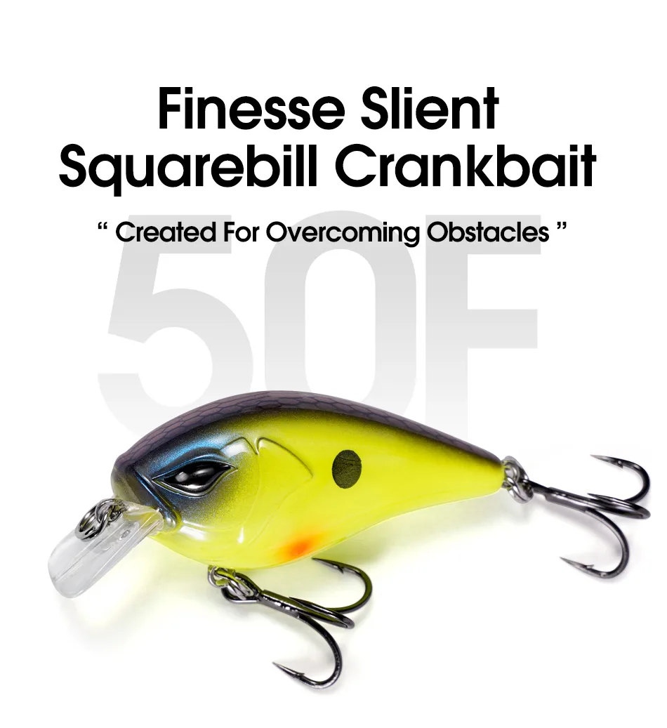 NOEBY 50 mm 8 g Squarebill-Kurbelköder, Minnow-Angelköder, schwimmende Wobbler, künstlicher harter Köder für Barsch, Hecht, Forelle, Angelköder – Detail 1