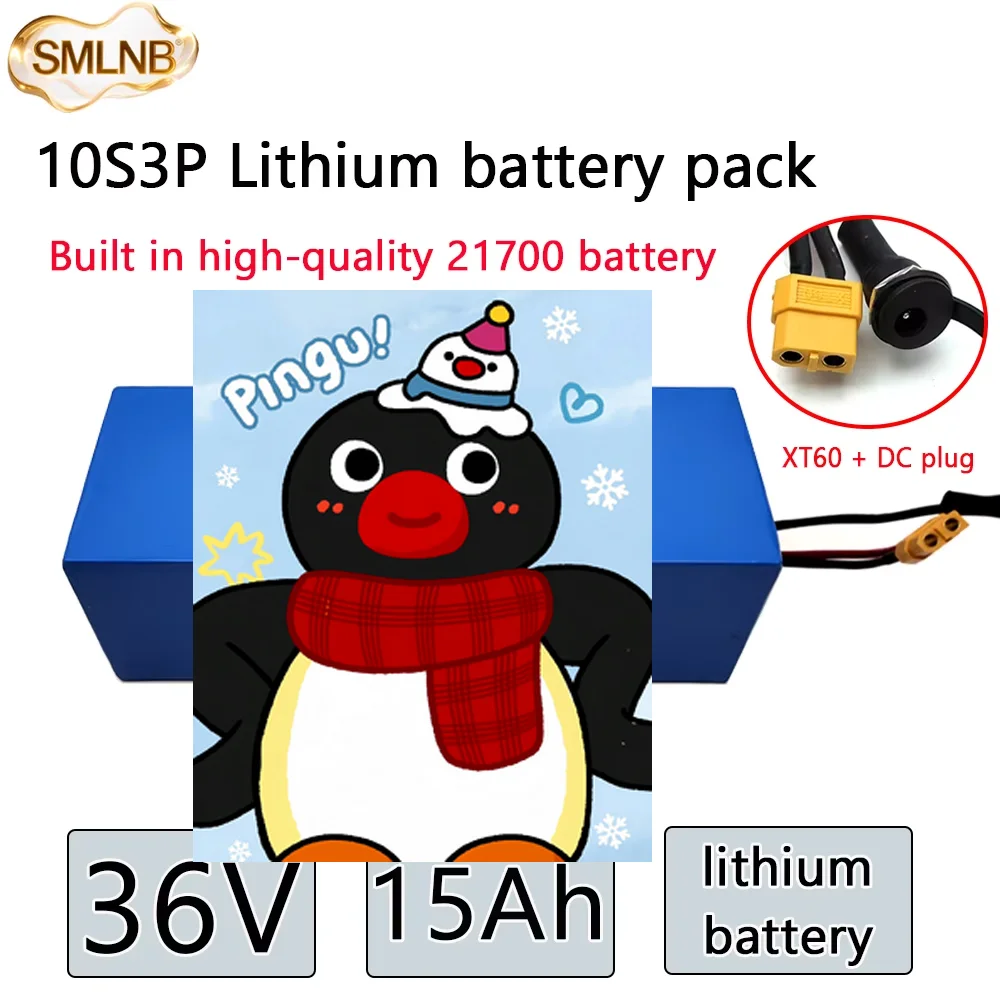 

10S3P 36V 15000mAh large capacity 21700 battery lithium battery pack, For electric scooter battery built-in 30A BMS