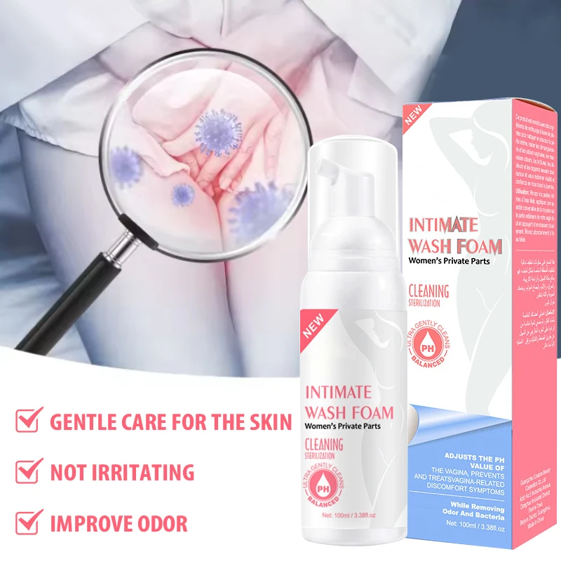 

100ml Women Private Parts Cleansing Mousse Anti-Itch Female Private Area Reduce Odor Care Gentle Cleaning Relieve Discomfort