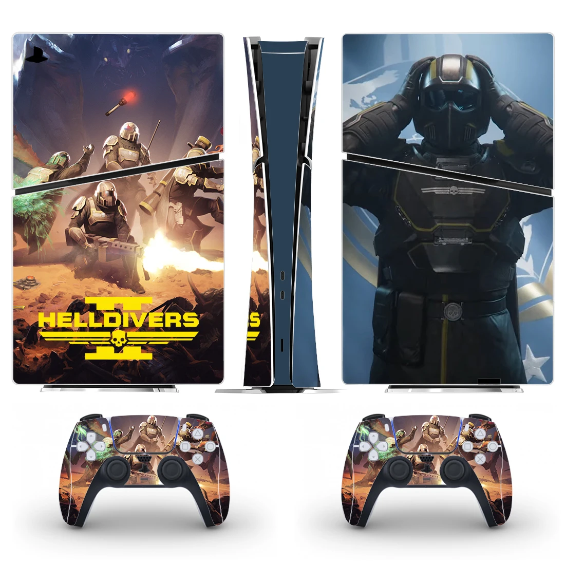 لعبة Helldivers ملصق جلد رقمي رفيع ، غطاء شارة وحدة التحكم ، وحدتين للتحكم ، فينيل ، جديد