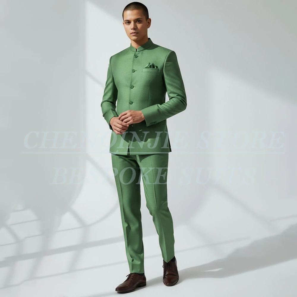 

Мужские костюмы на заказ 2026: Модный трендовый однобортный костюм-двойка с отложным воротником, приталенный, пиджак и брюки