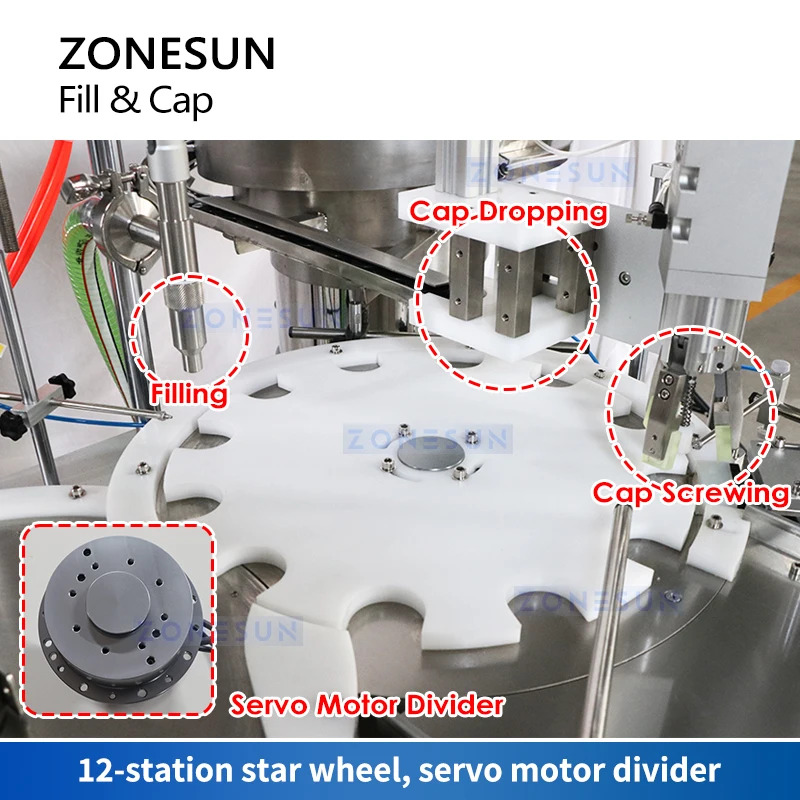 ZONESUN Thick Liquid Filling Capping Machine ZS-AFC19 Automatic Rotor Pump Cosmetic Cream Facial Mask Bottle Packaging Equipment