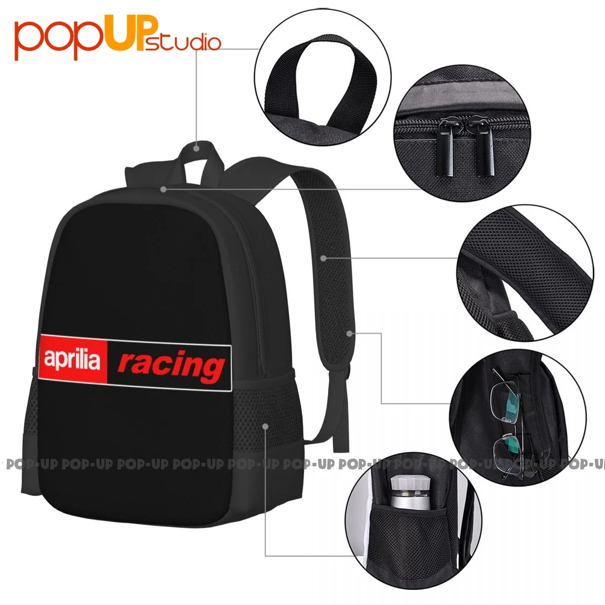 Aprilia Racing Style Motorcycle Printed In 6 Backpack Large Capacity Travel Shoe Bag Gymnast Bag Clothes Backpacks