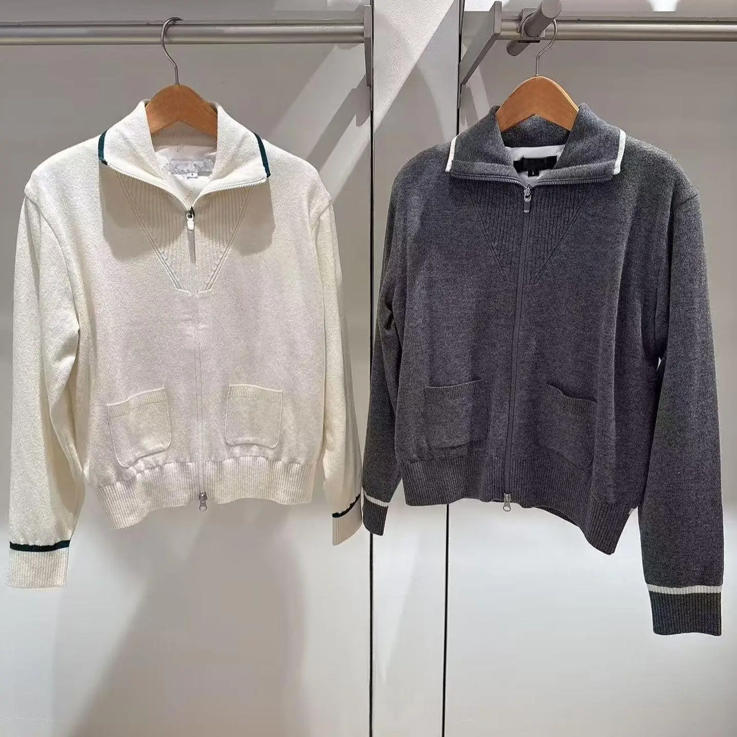 Women Golf Knit Cardigan Lapel Collar Jacket Fashion Casual Versatile Outerwear Ladies Sports Golf Sweater Coat Tops