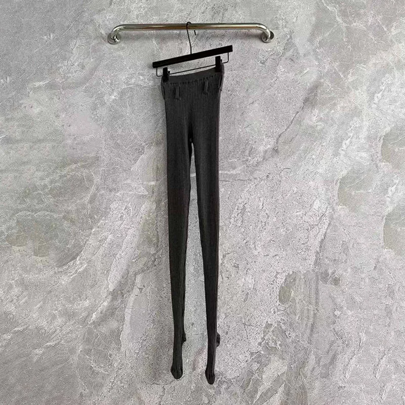 سراويل نسائية جديدة مرنة محبوكة سليم صالح سروال شكل قلم رصاص لخريف 2025 جودة عالية القطن المخلوطة بذلة جوارب طويلة بنطلون