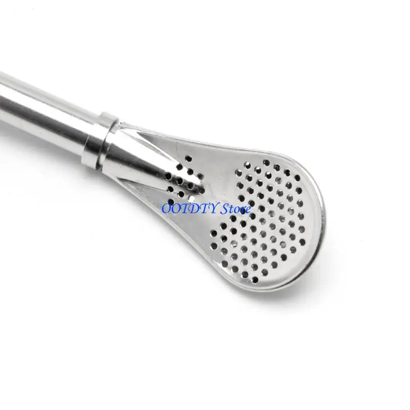 367A Yerba Mate Metal Stainless Steel Straw Spoon Bombilla Tea Strainer Filter Silver