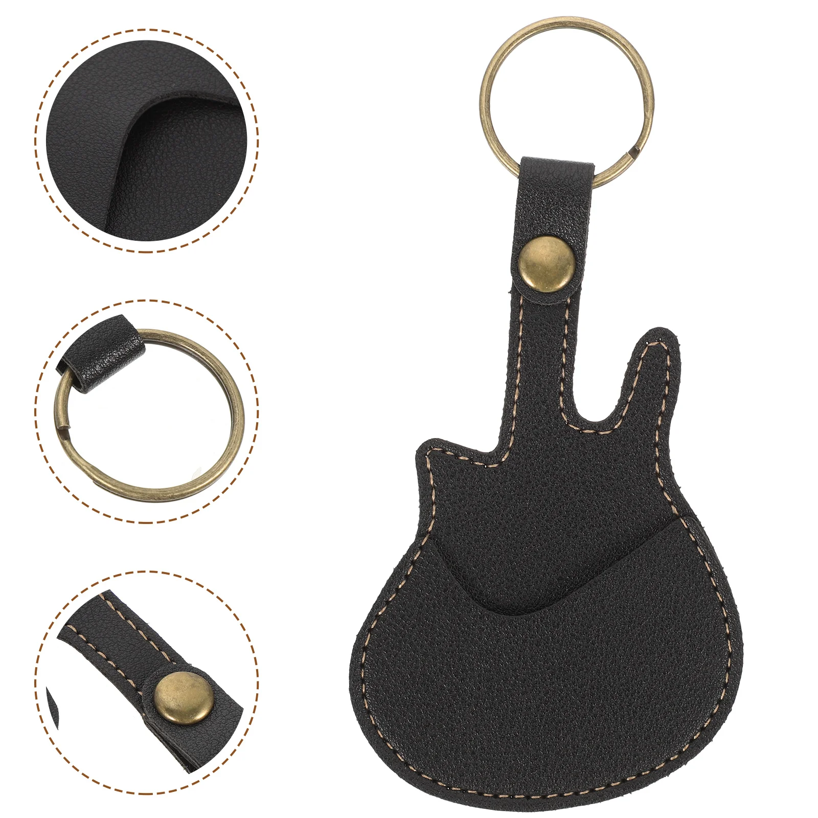 

Pick Storage Case Guitar Plectrum Pouch Picks Electric Musical Instrument Bag Holder Skin Keychain