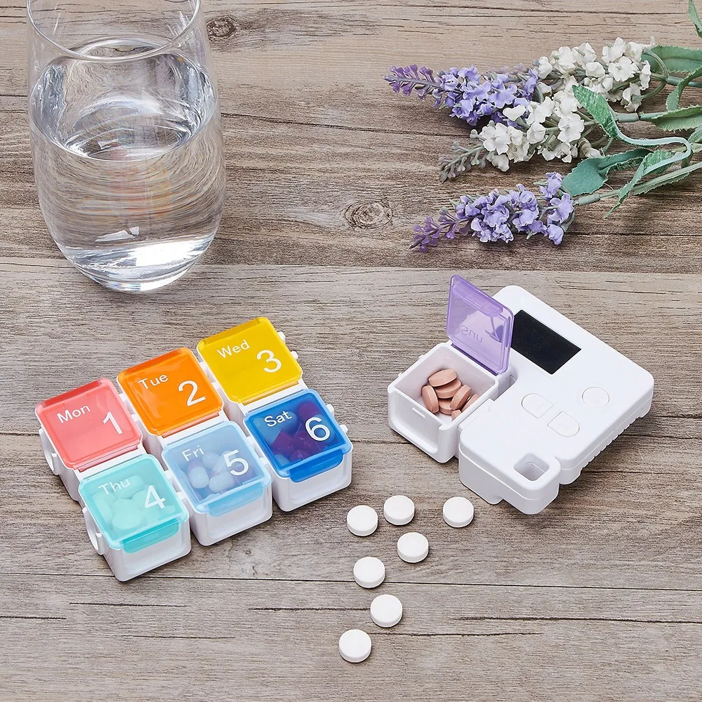 

Portable divided pill box, intelligent timer reminder, electronic pill box, medicine pill storage box