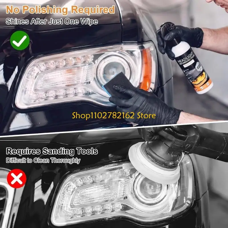 547B Headlight Restoration for Yellowed Hazy Car Lens Cleaning Care
