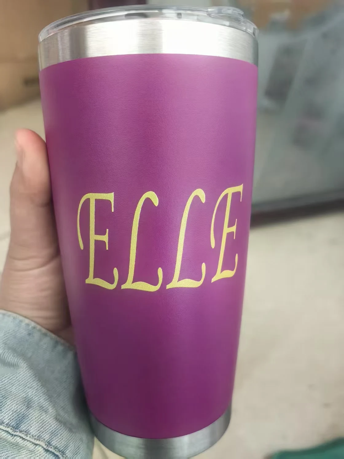 Personalized Coffee Tumbler with Picture Text Logo Name, Custom 20oz Insulated Stainless Steel Travel Tumbler with Photo & Name,