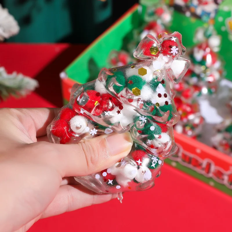 Juguetes para apretar con forma de árbol de Navidad, juguetes navideños suaves y bonitos para niños y niñas, juguete antiestrés, 1 Uds.