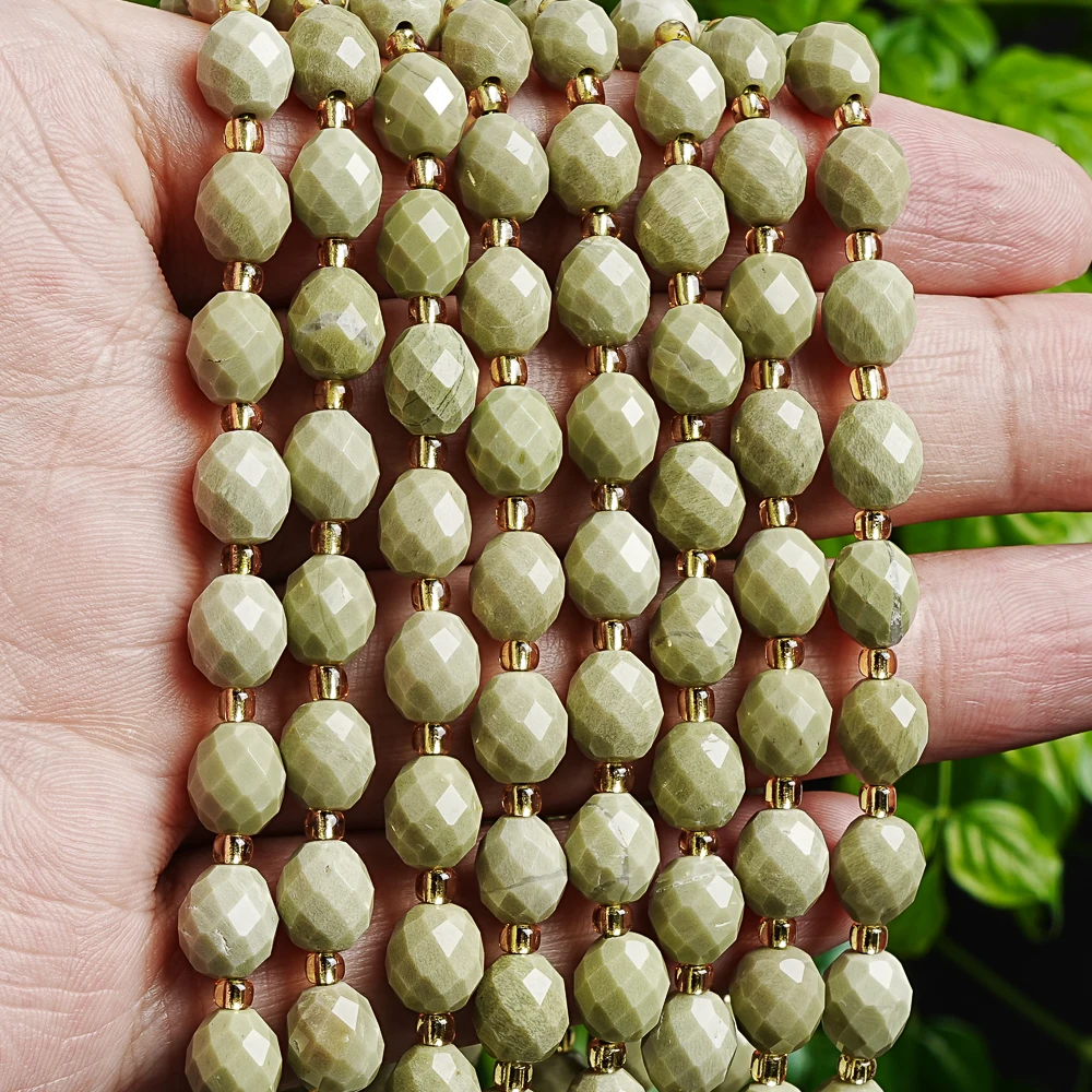 

Бусины из агата Алашань 8 мм, граненые, в форме риса, сверкающие, светло-зеленые, для изготовления ювелирных изделий ручной работы, чакр-терапии и поделок