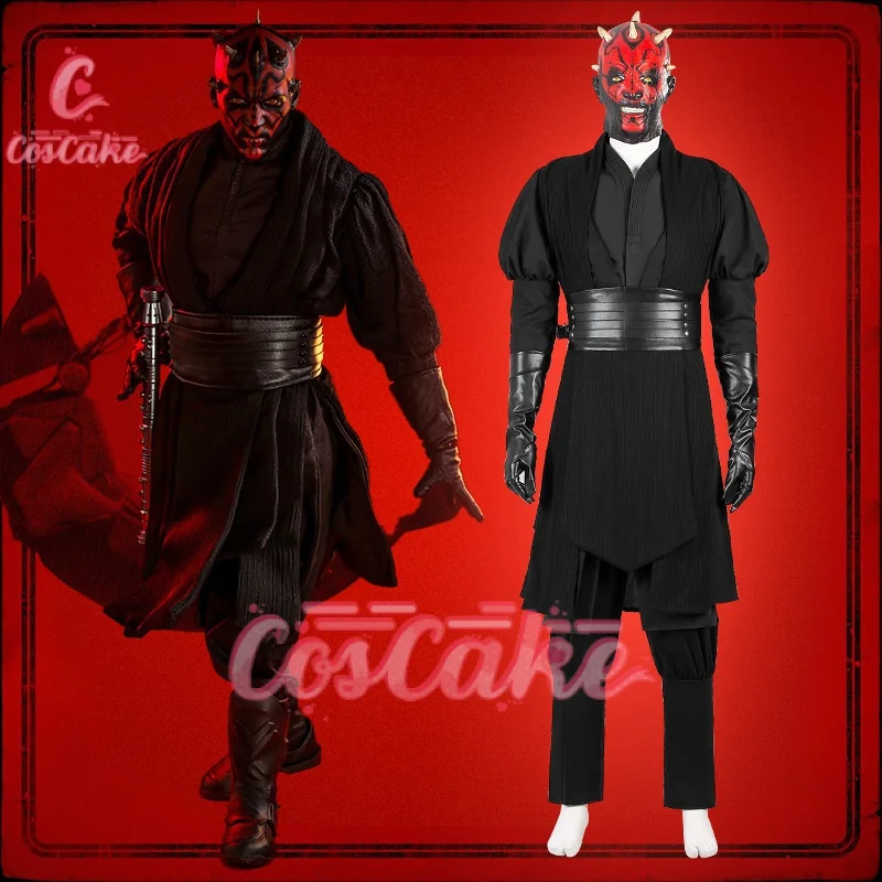 Movie Darth Maul Cosplay Costume Black Suits Man Halloween Carnival Outfits