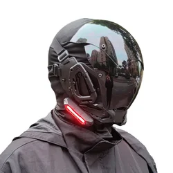 Cyberpunk Mask for Men Punk Mask Cosplay Halloween Headgear Personalized LED Light-emitting Cool Mask