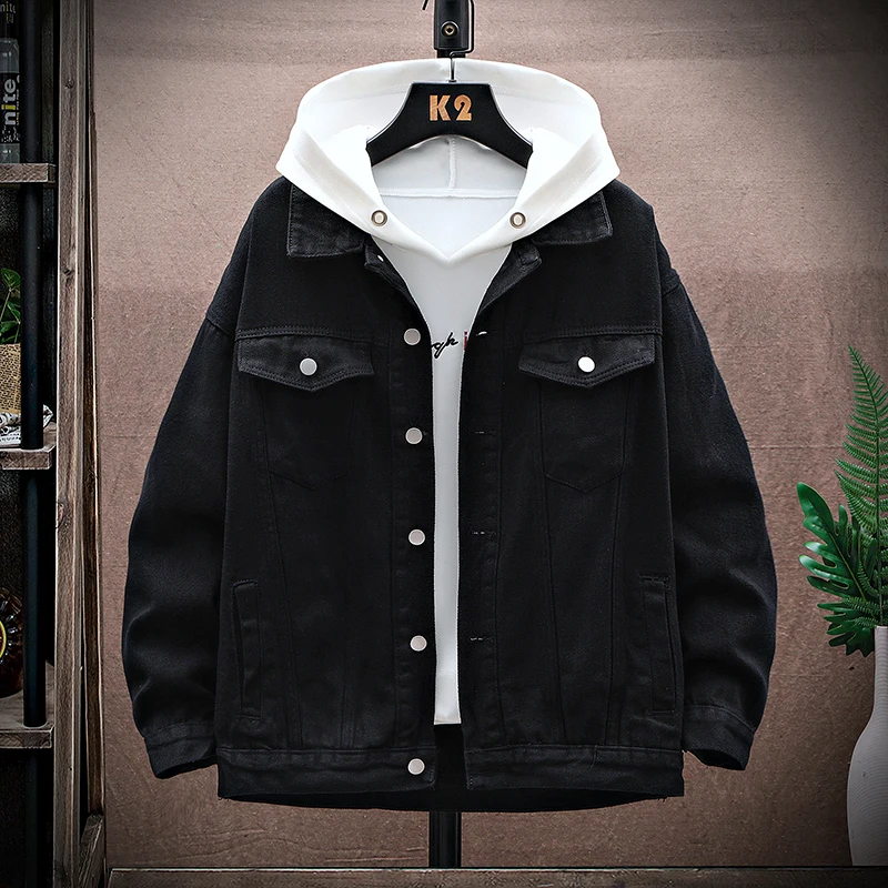 

Повседневная мужская джинсовая куртка на весну и осень, модная брендовая универсальная рабочая одежда, корейская простая верхняя одежда, топ