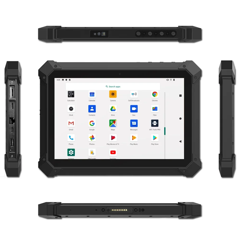 Industrial Three Defense Tablet 10 Inch Android 12.0 Octa Core 6+128GB 4G Lte Rugged Tablet With RJ45 Pogo Pin Interface