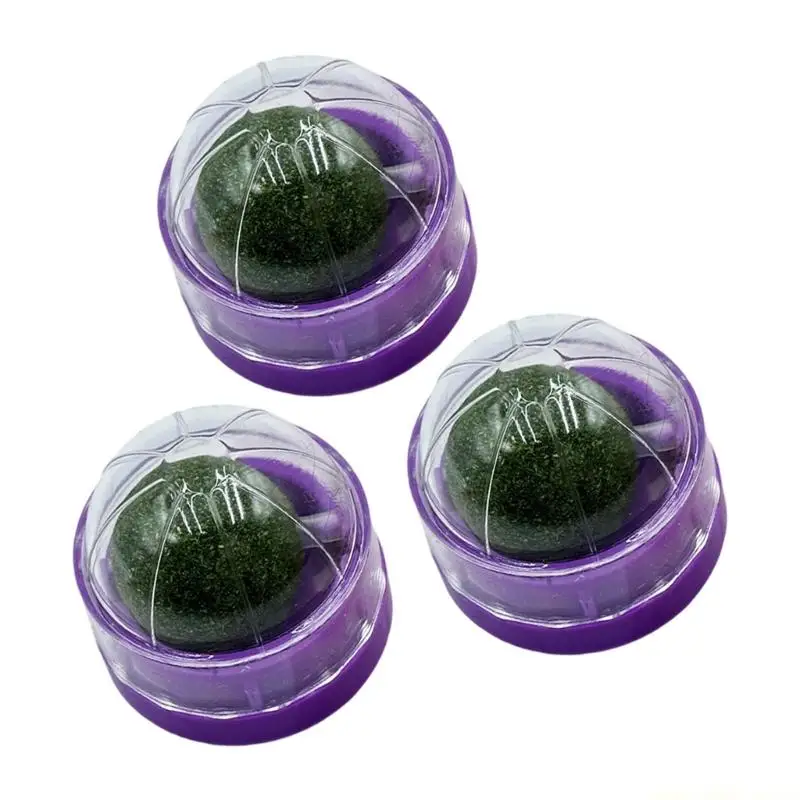QX2E 3pcs Cats Catmint Balls Teaser Toy For Teeth Cleaning And Chewing Fun Cats Mint Toy For Indoor Cats Entertainment view 4