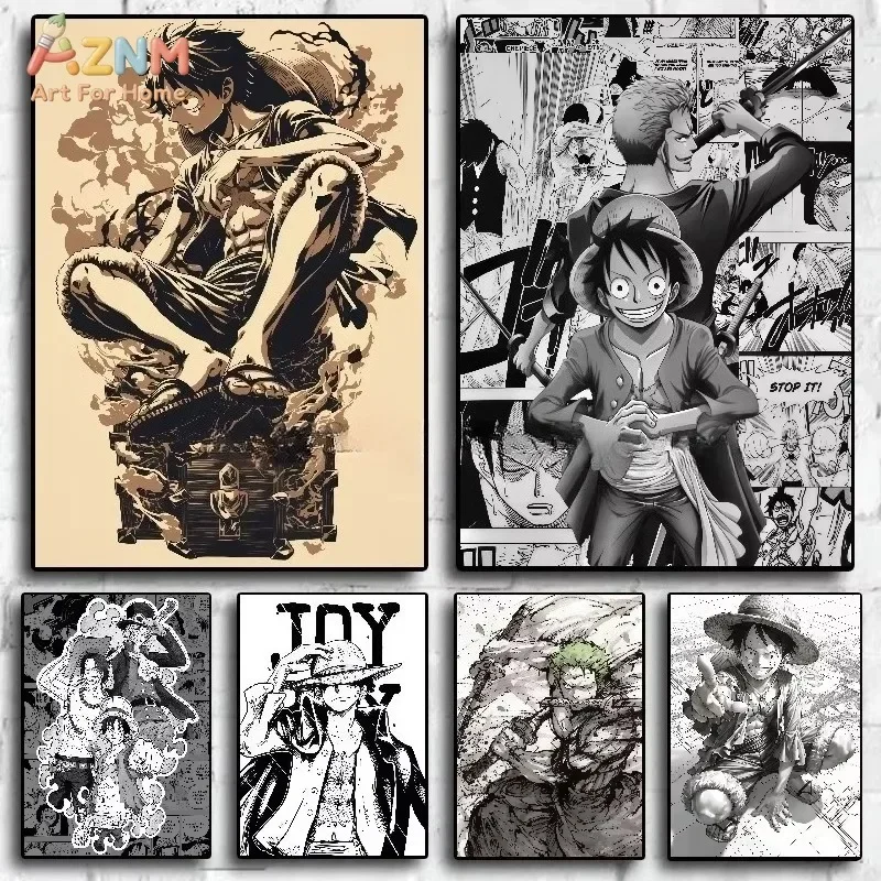 VIVID GEM Diamond Embroidery 5D DIY Full Drill Diamond Painting One Piece Luffy Zoro Black Anime Theme Wall Art Handmade Gift
