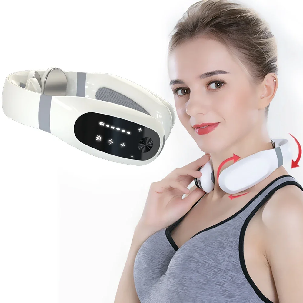 2025 New Ideas Smart Health Wellness Neck Shoulder Massager TENS Heating Therapy Muscle Pain Relief Cervical Massage Device