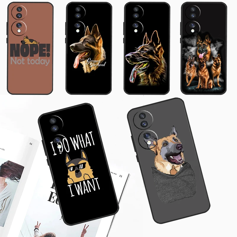 German Shepherd Dog Cartoon For Honor X9b X8b X8a X9a X6a X7a X6 X7 X8 X9 Honor 90 70 50 Magic 5 Lite Magic 6 Pro Case