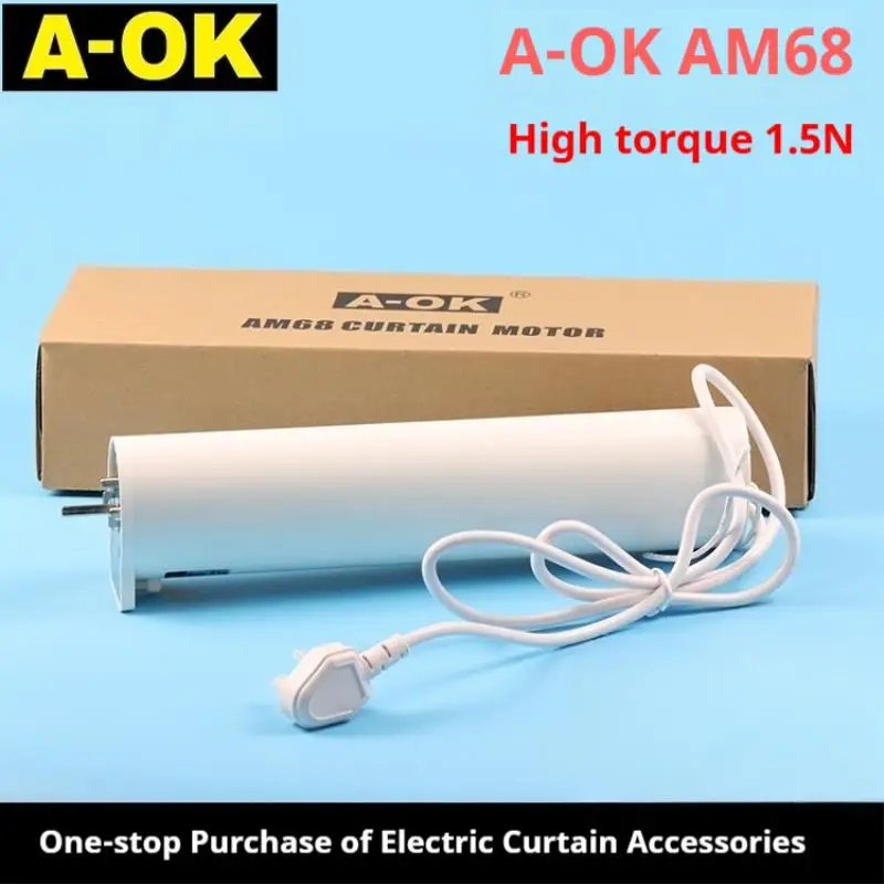 

A-OK Smart Curtain Motor 1.5N High Torque Quiet Wireless Remote Control Electric Roller Blinds for Home Automation System
