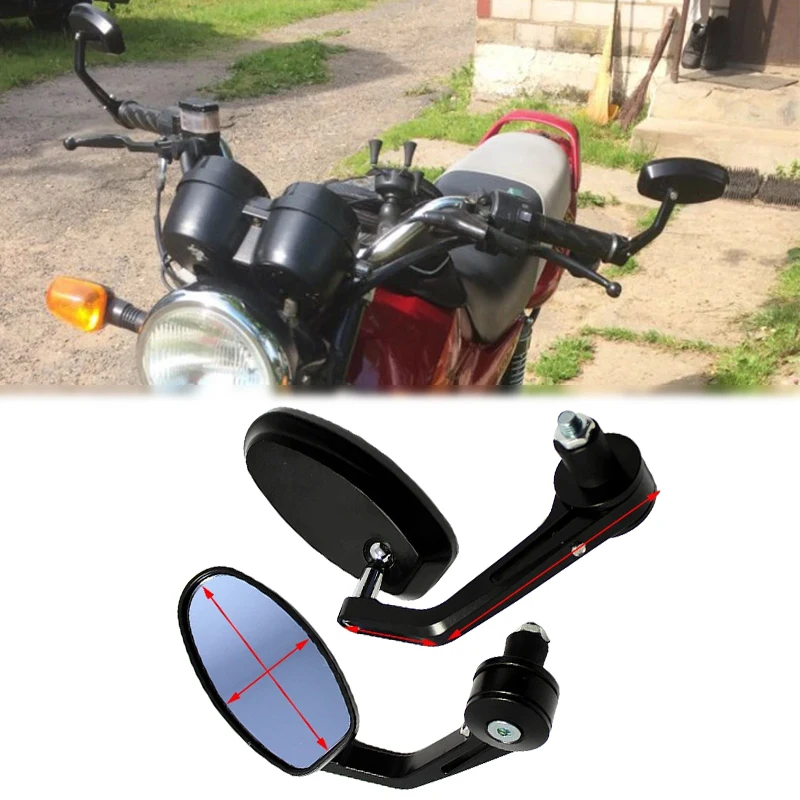 

1 Pair Universal Motorcycle 7/8" Handle Bar End Rearview Side Mirrors For Honda Suzuki Kawasaki Yamaha Rear View Mirrors Parts