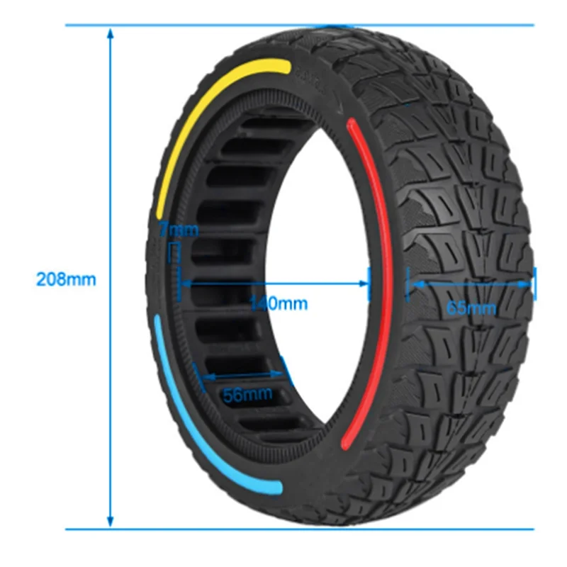 A51Q-2Pcs 8.5 بوصة سكوتر الإطارات الصلبة 8.5X2.5 الصلبة العسل امتصاص الصدمات الملونة متوافق مع Dualtron الملحقات الصغيرة #6